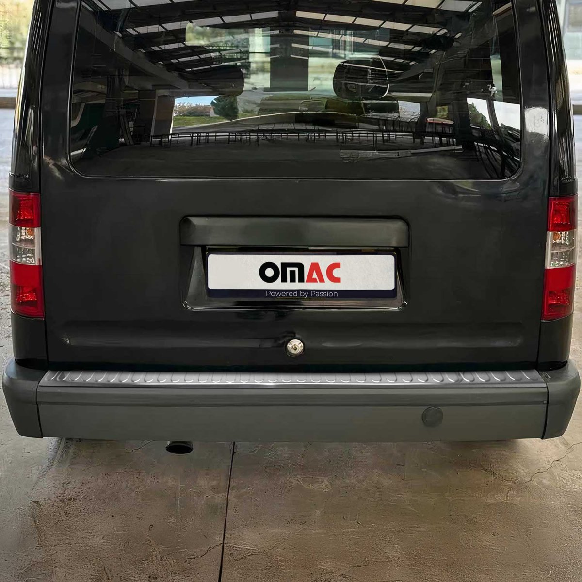 Ford Transit Connect Rear Bumper Sill Cover - Omac - S.Steel - Gloss Silver - '10-'13 Ford Transit Connect Rear Bumper Sill Cover - Omac - S.Steel - Gloss Silver - '10-'13